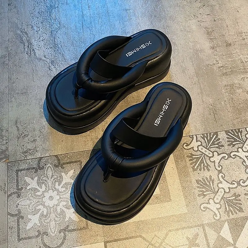 Shoes Female 2023 High Quality Basic New  Women's Slippers Summer Beach Slippers Women Solid Flip Flops Shoes Ladies Platform