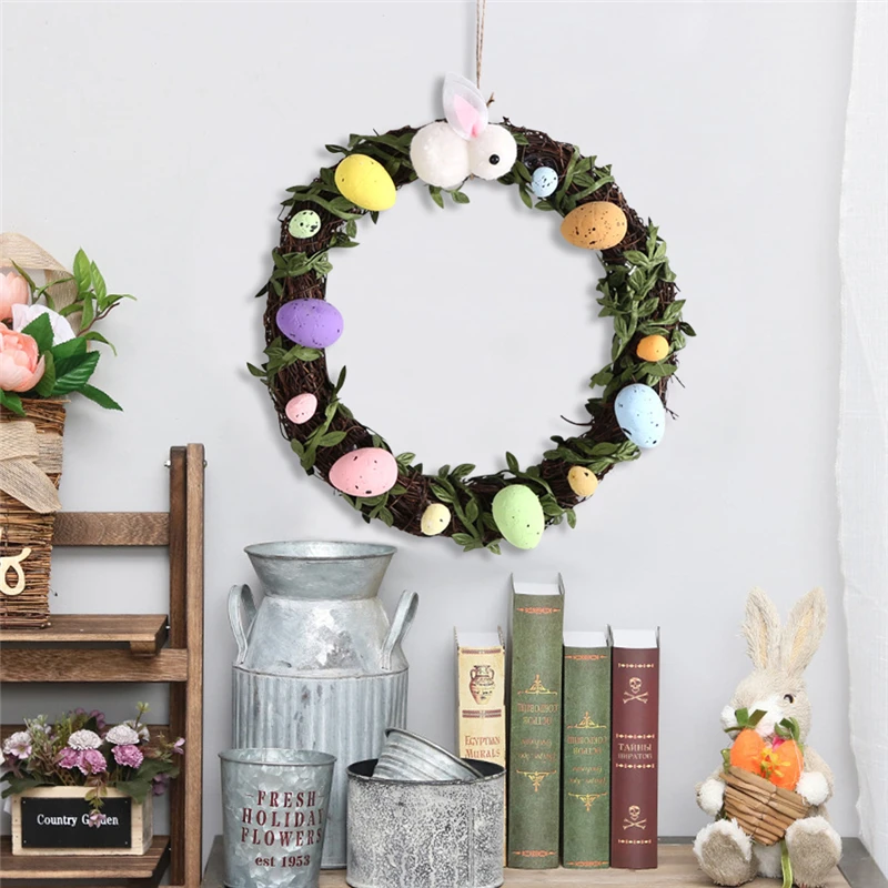 

Easter Egg Decor Colorful Garland Lovely Bunny Home Decor Easter Party Accessory DIY Toys Garland Gifts for Family New Year