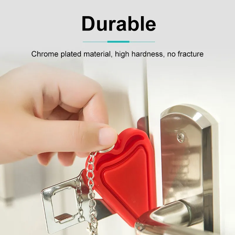 

Portable Door Locker Home Room Hotel Security Door Lock Privacy Double Hole Metal Lock Wholesale Security Lock Travel Dormitory