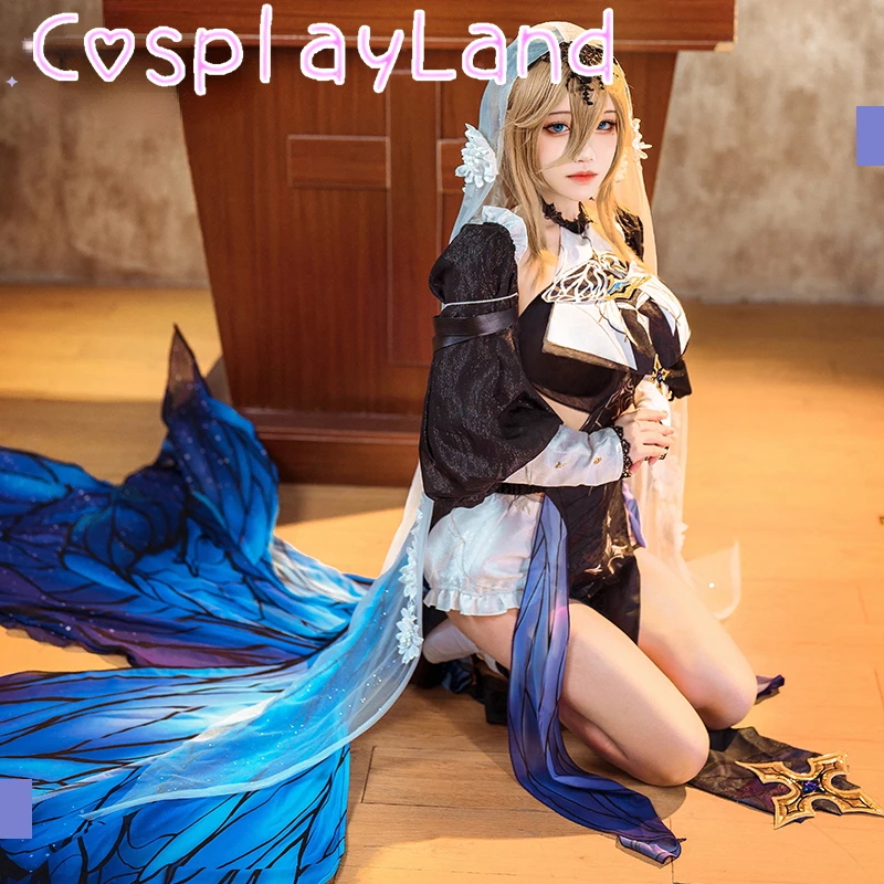 Aponia Cosplay Costume Game Honkai Impact 3 Aponia Dress Halloween Nun Uniform Cosplay Wig Women Suit Role Play Outfits Dress