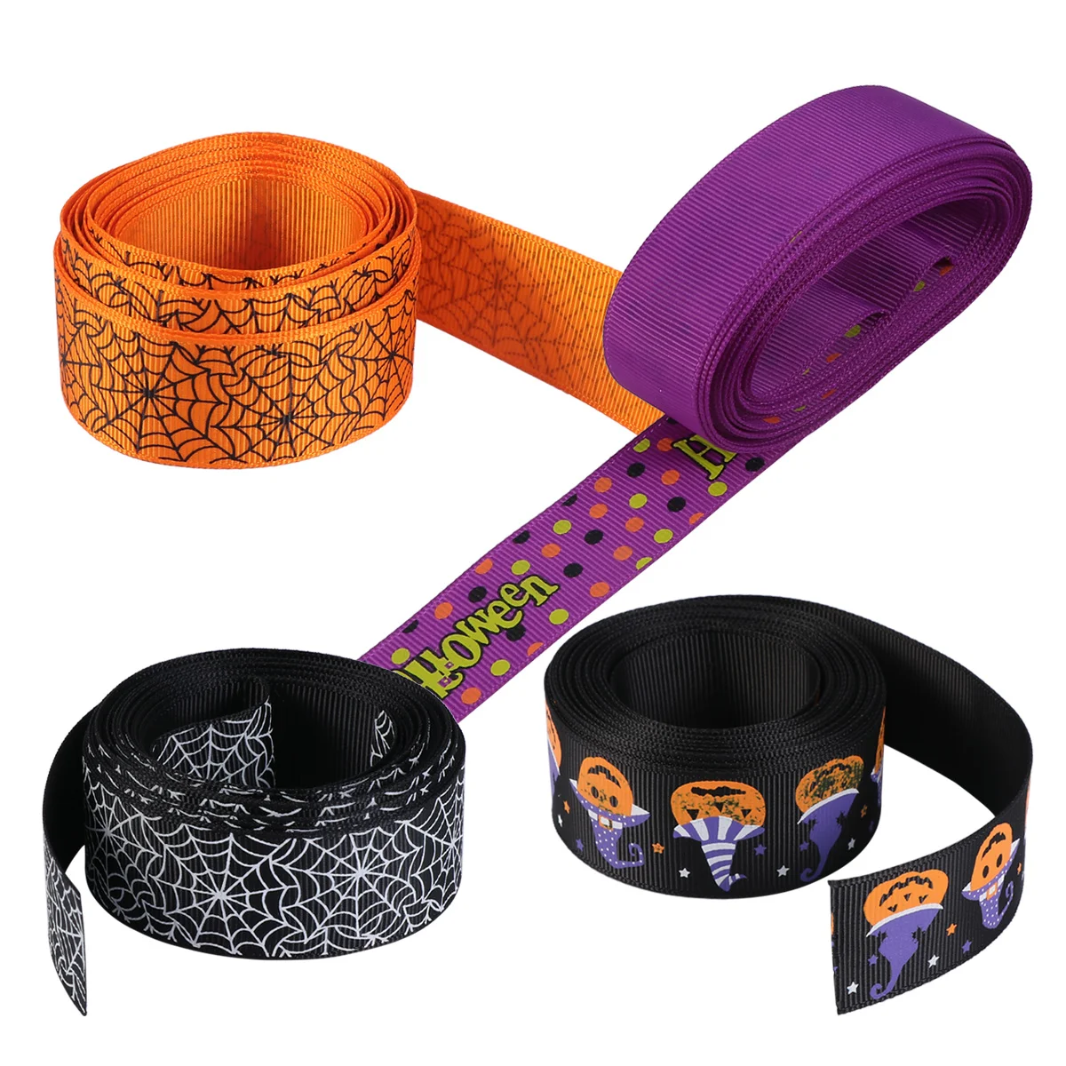 

Ribbondiy Decorative Craft Supplies Ribbons Package Scrapbook Holiday Pumpkin Printed Happy Wrapper Wired Party Fabric