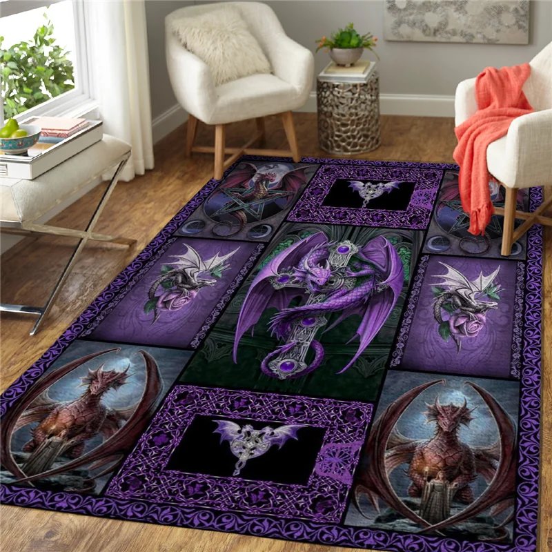 

Dragon Area Rug 3D All Over Printed Non-slip Mat Dining Room Living Room Soft Bedroom Carpet 01