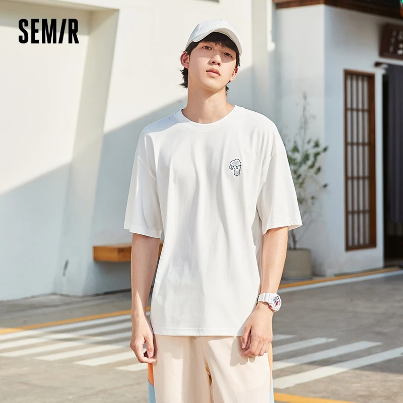 

Semir Short Sleeve T-Shirt Men Graffiti Fun Print 2022 Summer Loose Boys Cool Antibacterial Knitted Top T Shirt