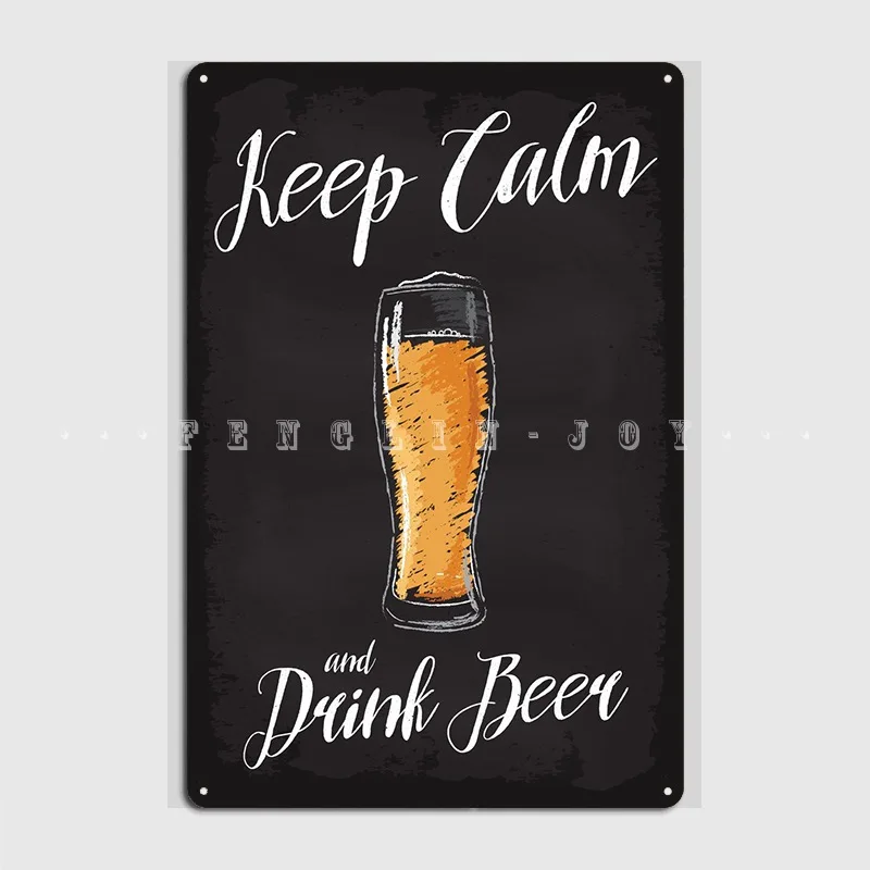Металлический плакат с надписью «Keep Calm And Drink», Постер клуба, бара, пещера, Настенная роспись на заказ, жестяной плакат