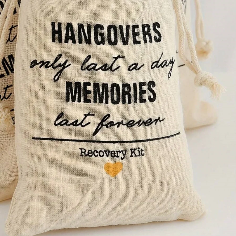 20- шт. изготовленный на заказ комплект похмелья сумки из мешковины для девичника