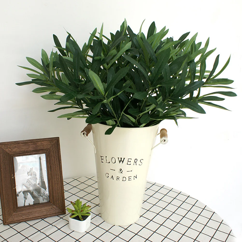

Olive Artificial Fake Leaves Greenery Branches Stemsplants Faux Branch Leaftree Flower Arrangement Eucalyptus Decor Stem
