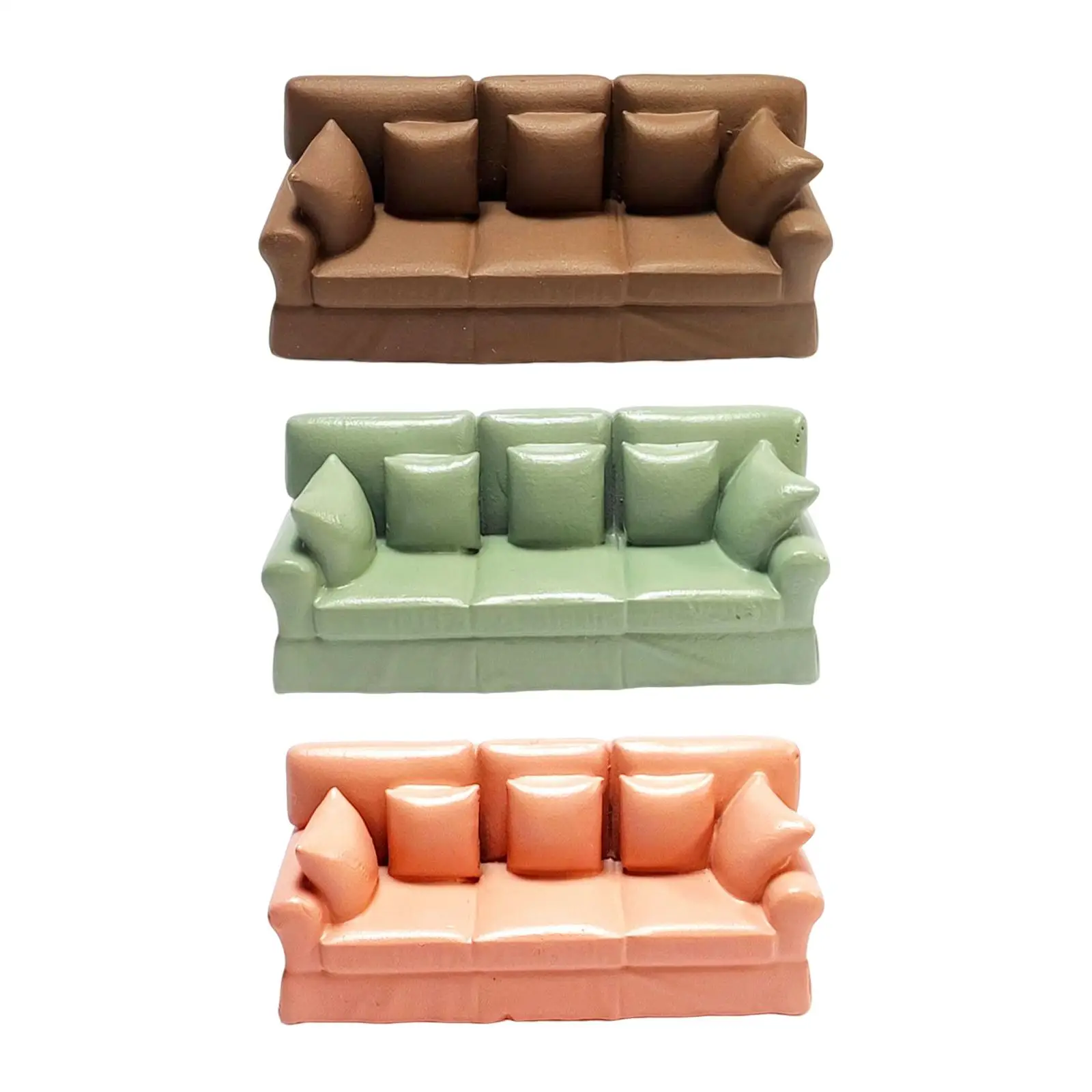 

1: 64 Micro Landscape Furniture Miniature Resin Sofa Model Lightweight for Bonsai Home Decoration