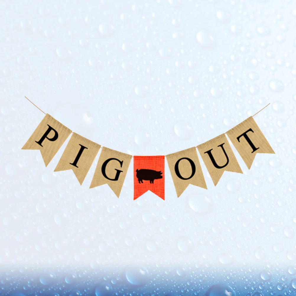 Креативные баннеры для вечеринок на тему фермы буквы PIG OUT декоративный баннер из