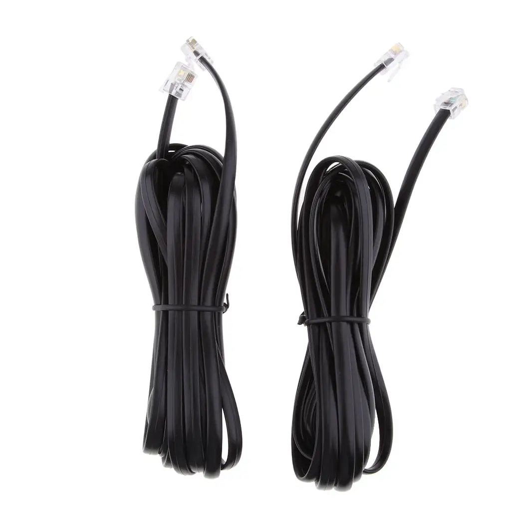 

2Pcs 6P6C Telephone Cable Modular Cords Straight