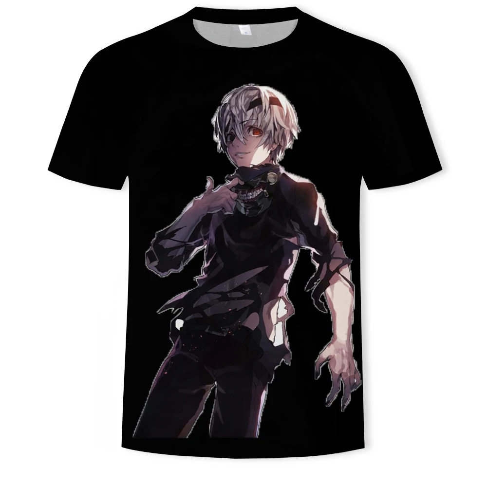 Футболка мужская с принтом Токийский Гуль модная повседневная рубашка крови