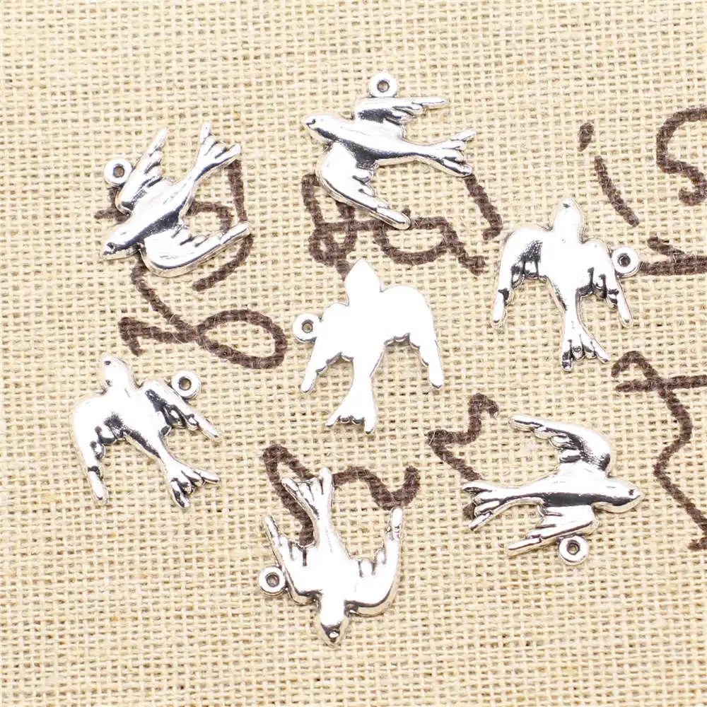 

20pcs Antique Silver Color 15x16mm Swallow Charms Handmade Jewerly Diy