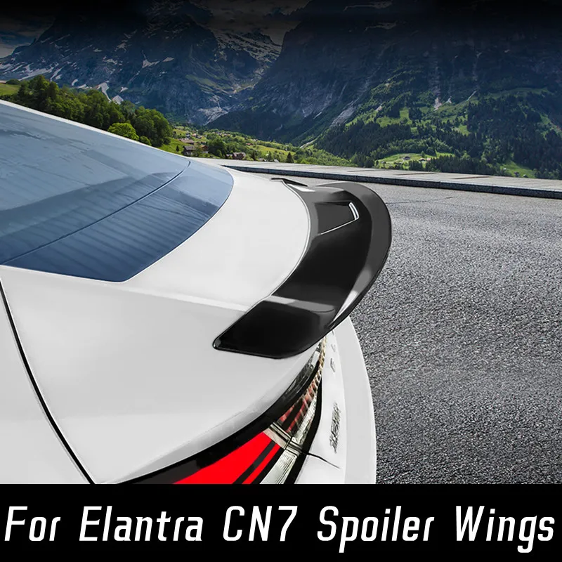 

Задняя Крышка багажника, спойлер, крылья для Hyundai Elantra CN7 2020 2021 2022, черный углеродный тюнинг, внешние аксессуары, запчасти