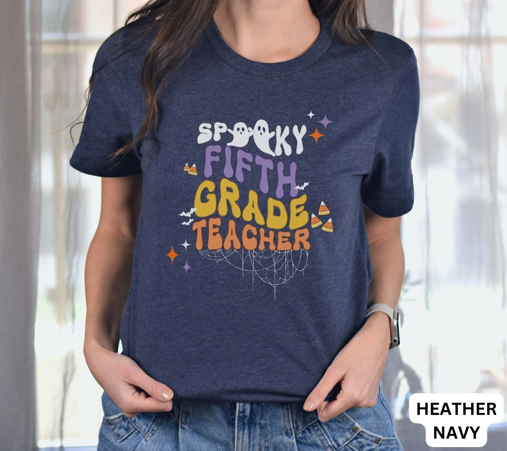 Футболка учителя на Хэллоуин пятый класс 5-го жуткая милая школа