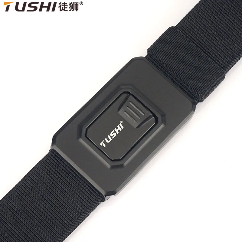 

TUSHI 2023 Stylish Hot Sell Men Belt 120cm*3.4cm Elastic Polyester Waistband Metal Quick Release Buckle Tactical Sports Girdle