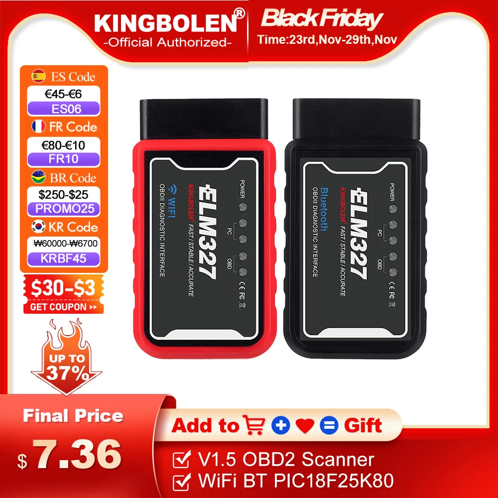 자동차 스캐너 Vgate iCar Pro iOS용 자동차 진단 도구, 코드 리더, PK 와이파이 V1.5, 블루투스 OBD 2