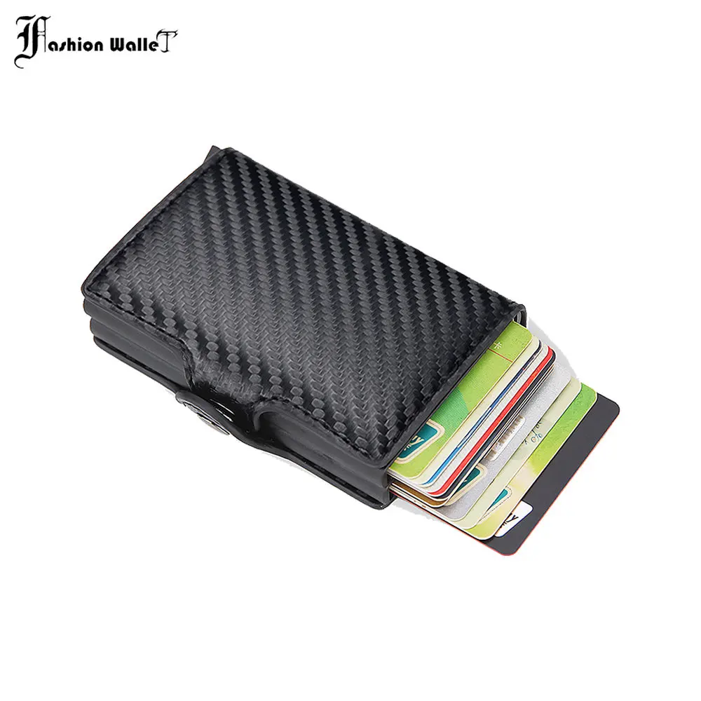 Top Quality Rfid Men Wallet Money Bag Mini Purse Male Aluminium Card Holder Small Clutch Leather Wallet Thin Purse Carteras