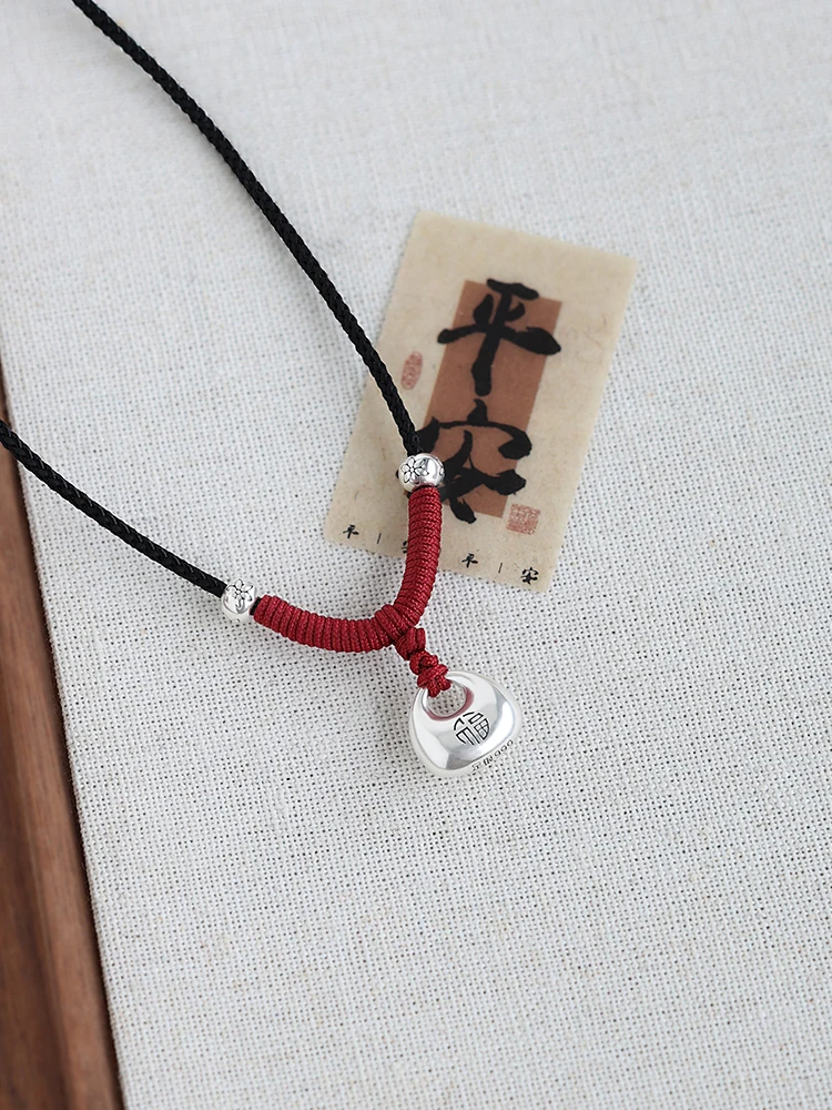 Китайский Sle Safe Lock ожерелье из стерлингового серебра женский дизайн твердое