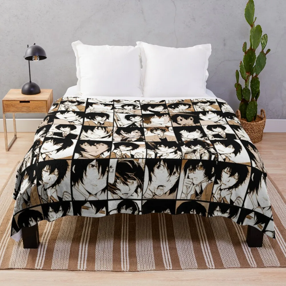 

Dazai osamu collage- manga color version Throw Blanket throw blanket for sofa 3d Blanket luxury blanket