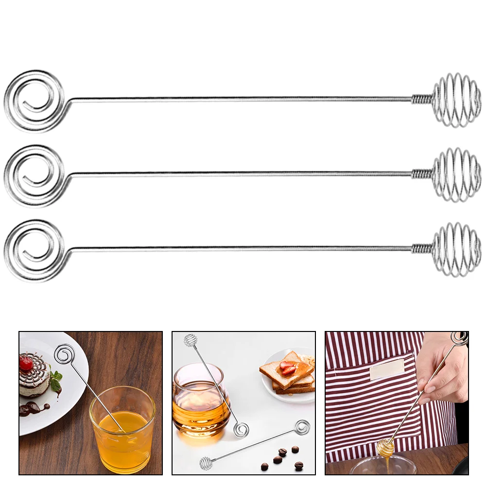 

3pcs Honey Stirrer Sticks Stainless Steel Honey Dipper Wands Honey Stirring Wands