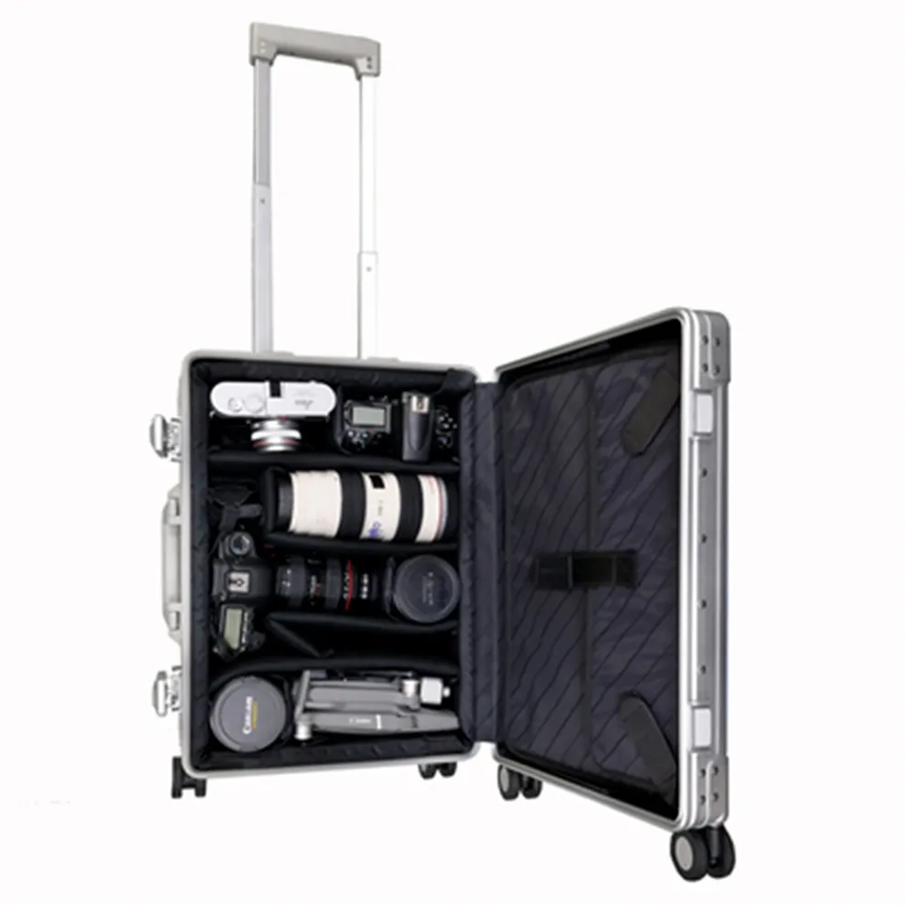 

wonderful Rotating wheel waterproof aluminum toolbox aluminum hairdresser toolbox camera hard case box