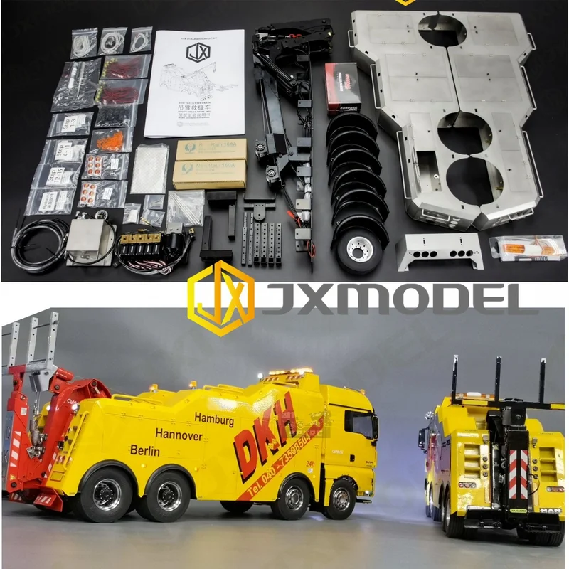 

JXMODEL-RESCUE TOW TRUCK 2.0 UPFIT KIT OF MATAL WITH HYDRAULIC CRANE For Tamiya Rc Truck Trailer Tipper Scania Man Actros Parts
