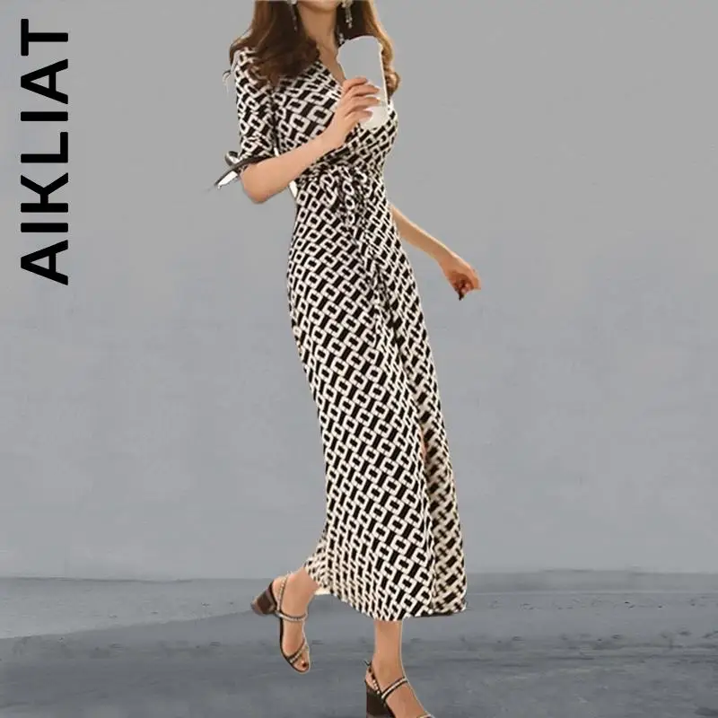 

Женское платье Aikliat, модные платья для девушек, недорогое универсальное женское платье, мягкая тонкая уличная одежда, стильные женские плат...