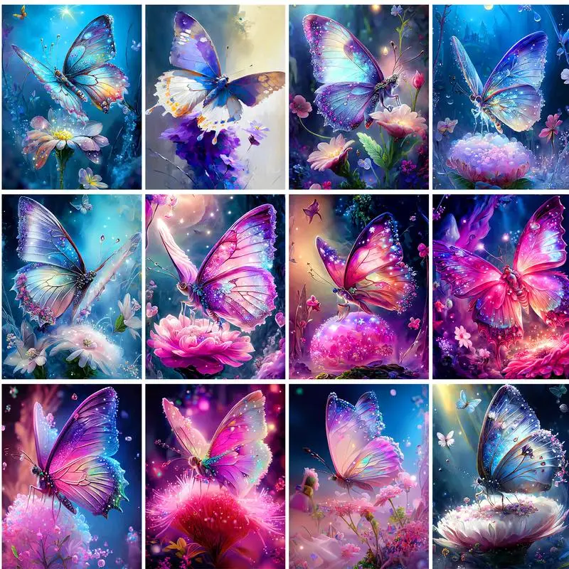 

GATYZTORY Pictures By Numbers Butterfly Diy Frame Painting By Numbers Animals On Canvas DIY Home Decoration Gift