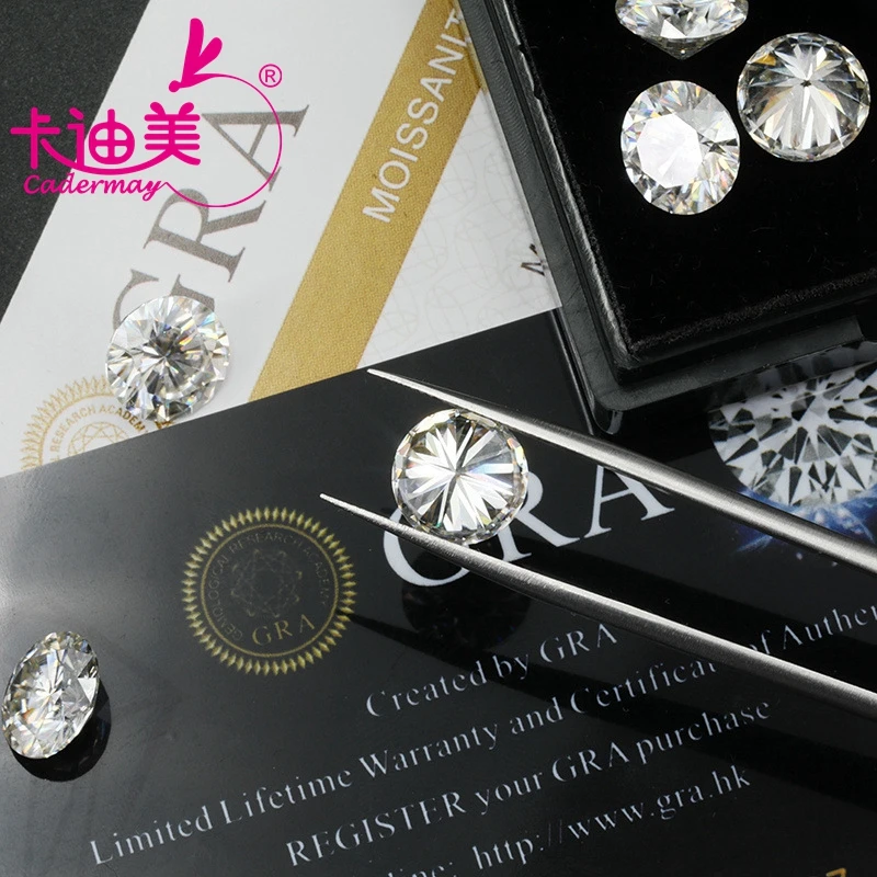 CADERMAY D Муассанит свободный камень круглые бриллиантовые огранки драгоценные