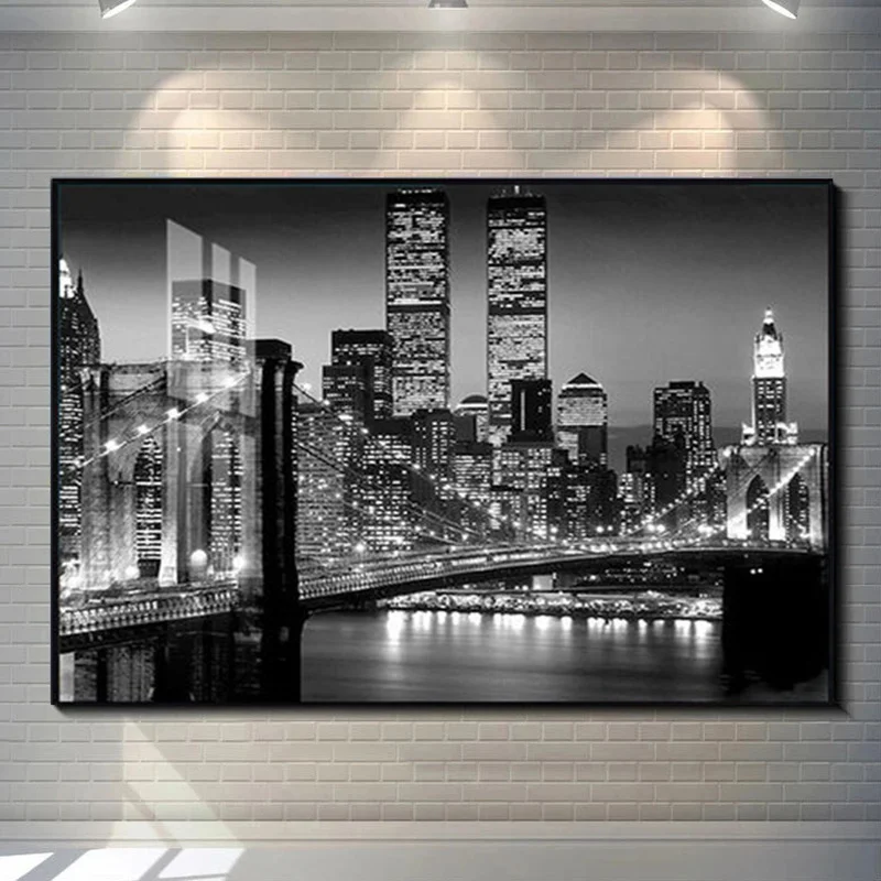 Нью-Йорк Манхэттен Блэк-беренхолтц, Картина на холсте, плакат, ткань, современный стиль, принты, фотография, дом, гостиная, Современный домашний декор