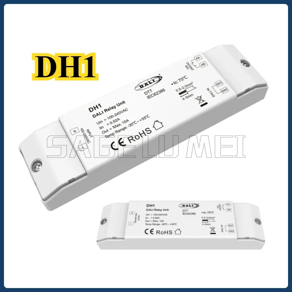 Фото Релейный блок переменного тока DALI DH1 AC110V-240V 1CH * 10A Диммер 1-канальный DT7 DALI-2 Сертифицированный выход с сухим контактом для светодиодных ламп №4