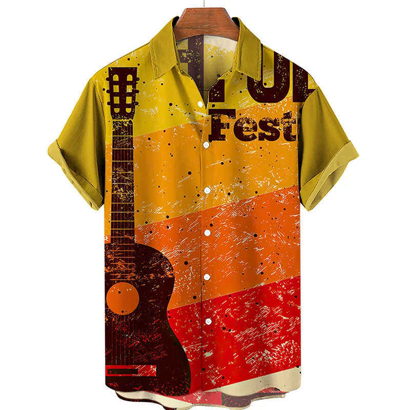 2022Summer New Hawaiian Man Shirt Fashion printing Short Sleeve Shirts loose Beach Party Shirts Men's Tops S-5XL