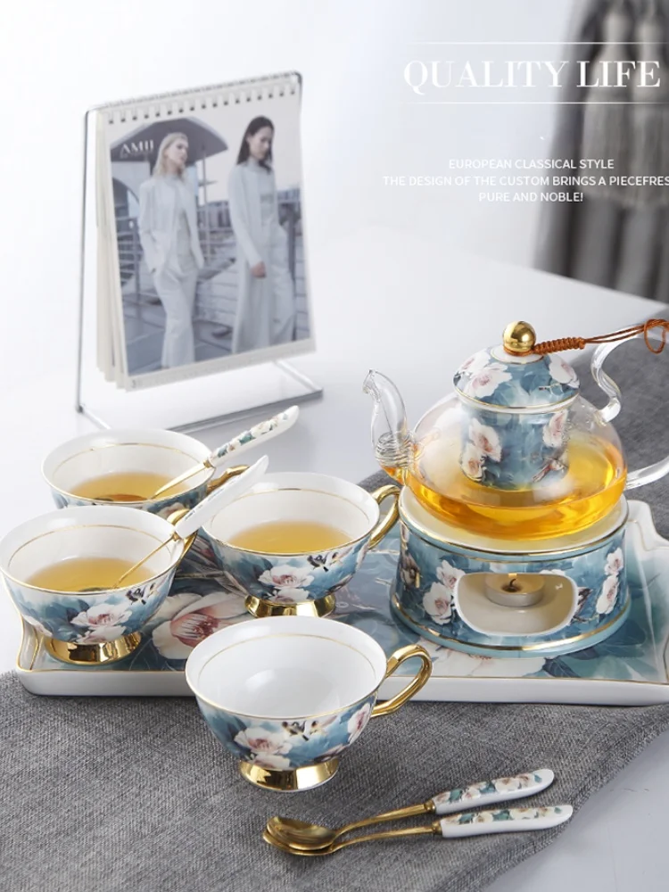

Bone China Coffee Tea Sugar Set Jar Luxury Beautiful Breakfast Cup and Saucer Teacups Tableware Jogo De Xicaras Coffeeware