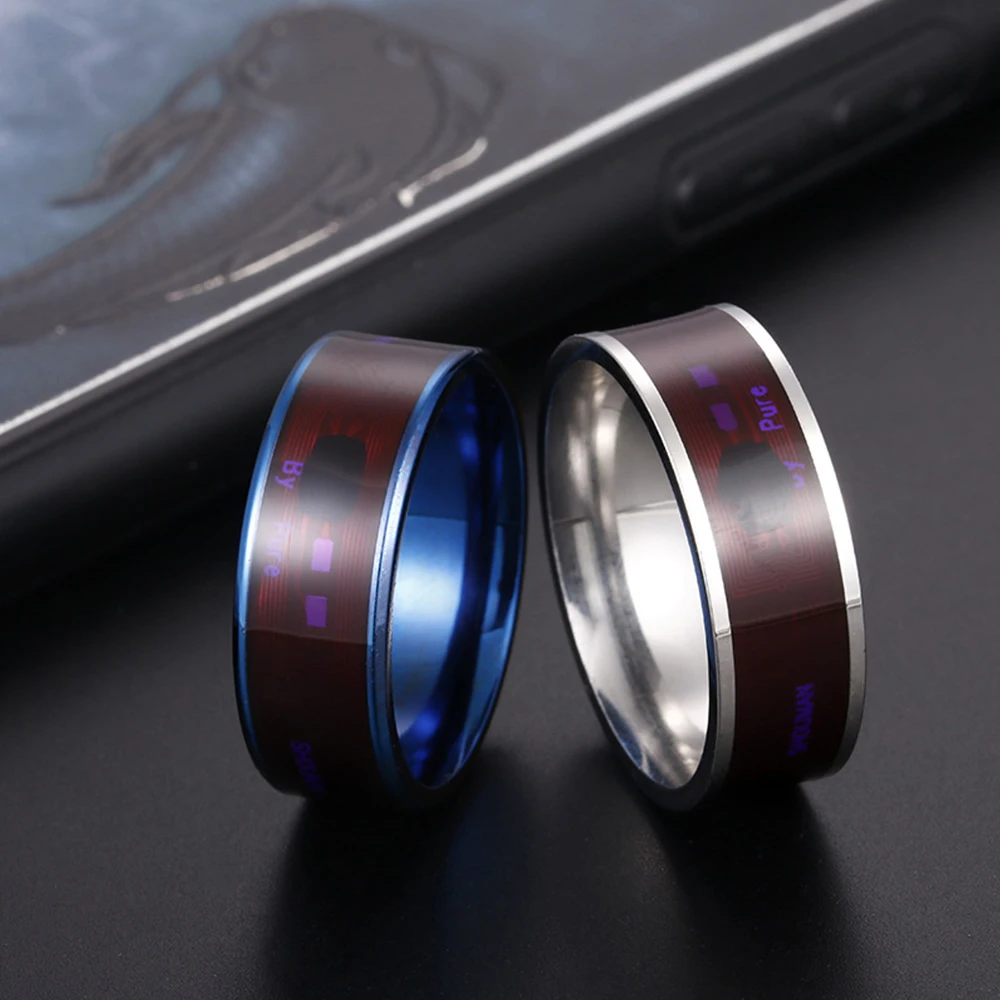 Фото 1 ~ 4 шт. NFC-кольцо, ювелирные изделия, умный чип, интеллектуальное кольцо, умный дом, интеллектуальная одежда, разблокировка экрана, замок для файла, титановая сталь №2