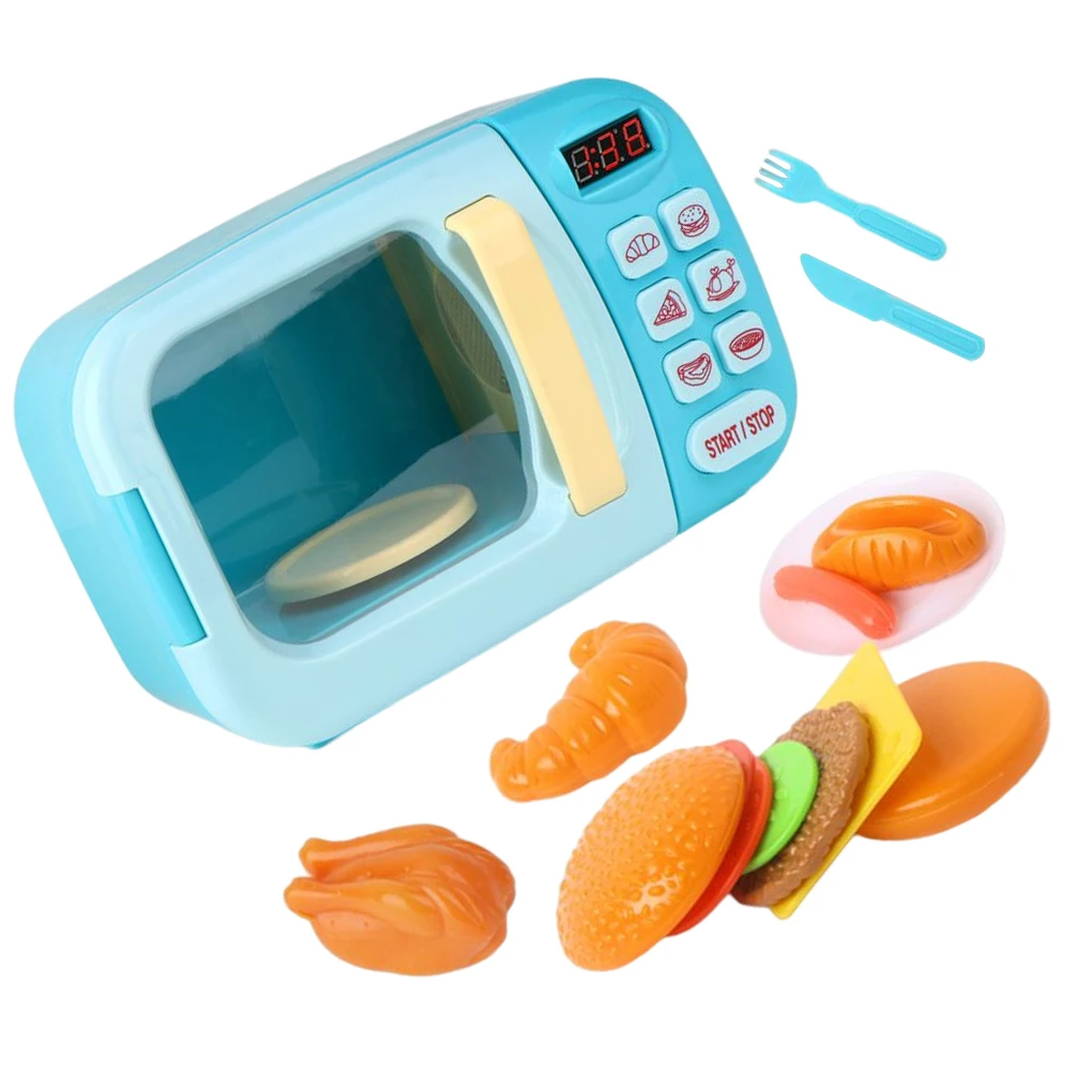 

13 Pieces Mini Kitchen Toy Early Education Simulation Microwave Set Kids