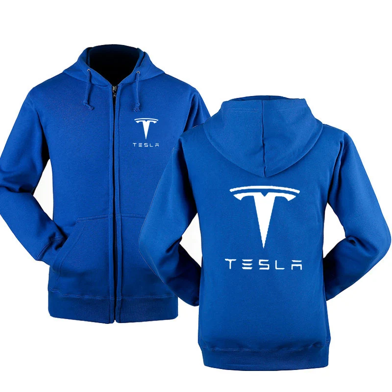 

2022 New fashion tesla logo car sweatshirt hoodies men's hoodies spring autumn fleece cotton zipper jacket