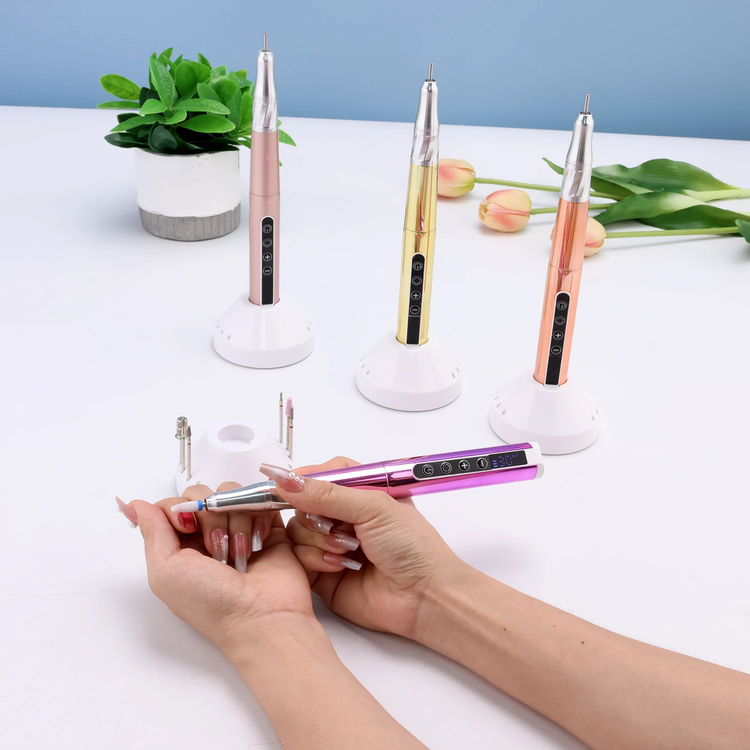 Новое поступление беспроводная перезаряжаемая дрель для ногтей Efile 35000 об/мин