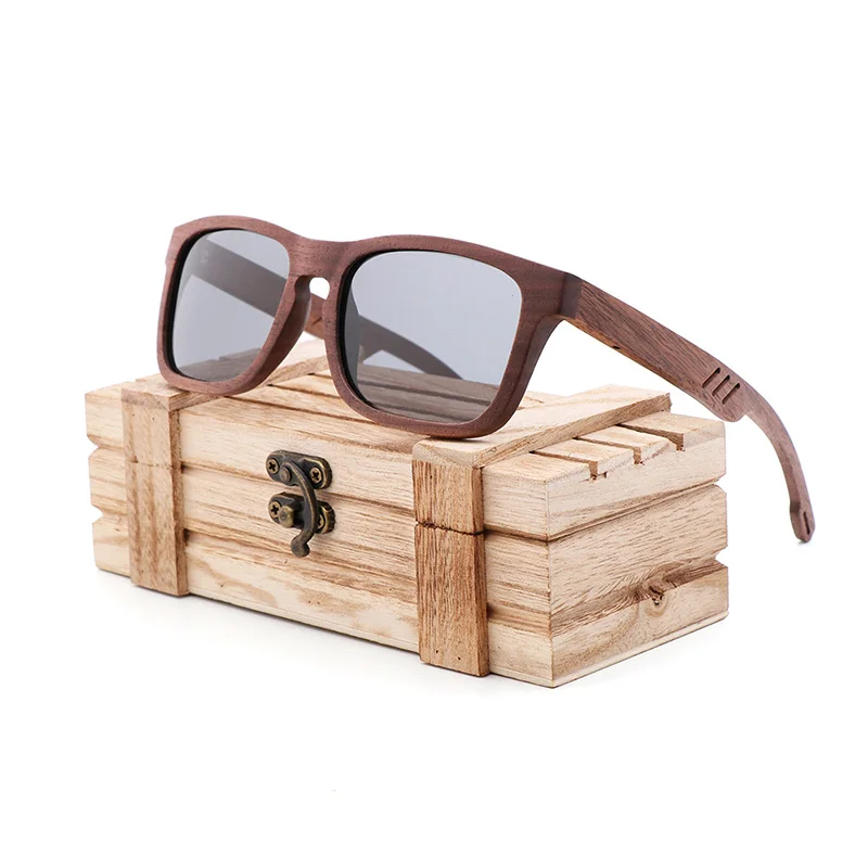 

New Bamboo And Wood Glasses Retro Wooden Sunglasses Coated With Gray Lenses And Anti-Ultraviolet Sunglasses For Men And Women
