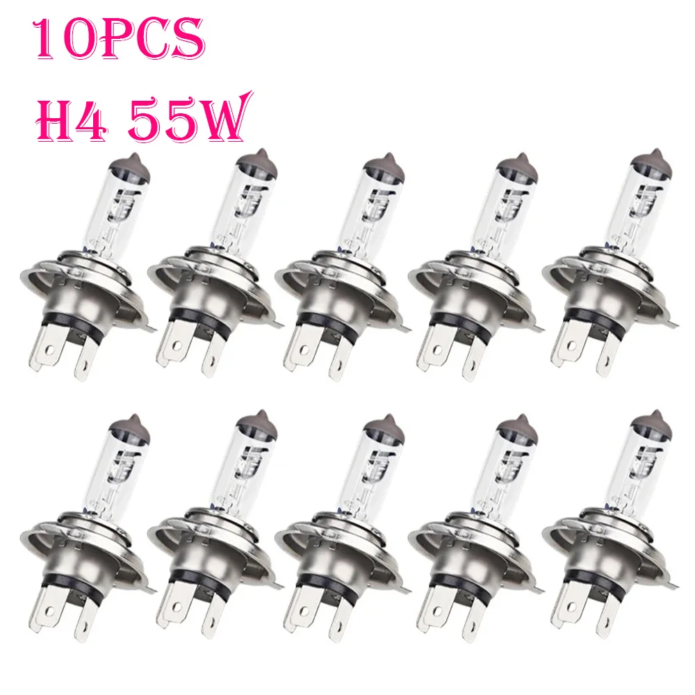 

10 шт. H4 55 Вт Галогенная ксеноновая автомобильная лампа 12 В 4300 К дальнего ближнего света Автомобильная фара Lamb Заводская цена Стайлинг автомобиля Парковка H4 Coche