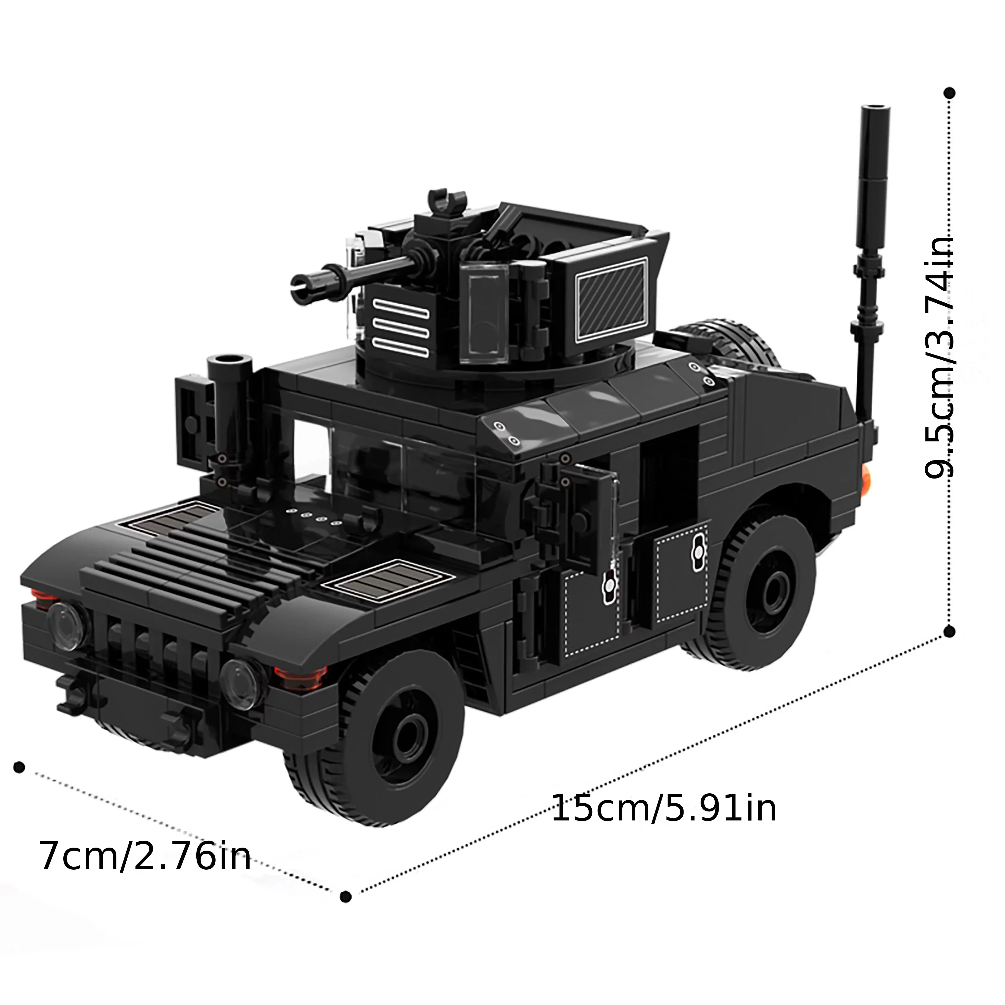 Черный Hummer 2 Модель Строительной Головоломки Бронеавтомобиль Игрушка Для