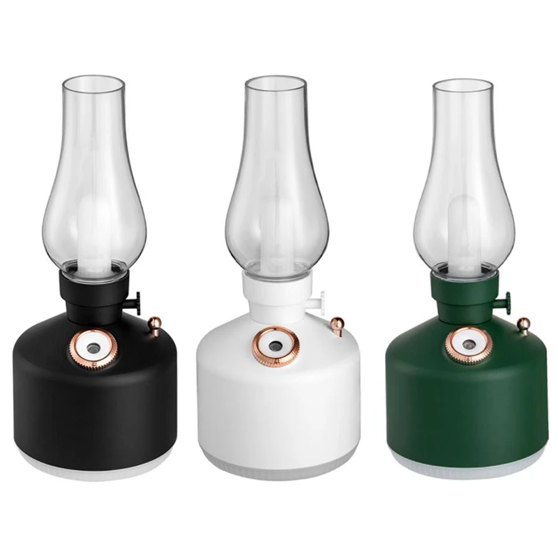 

USB Chargeable Retro Lamp Air Humidifier with LED Light Aromatherapy Diffuser Mist Maker for Home Decoration