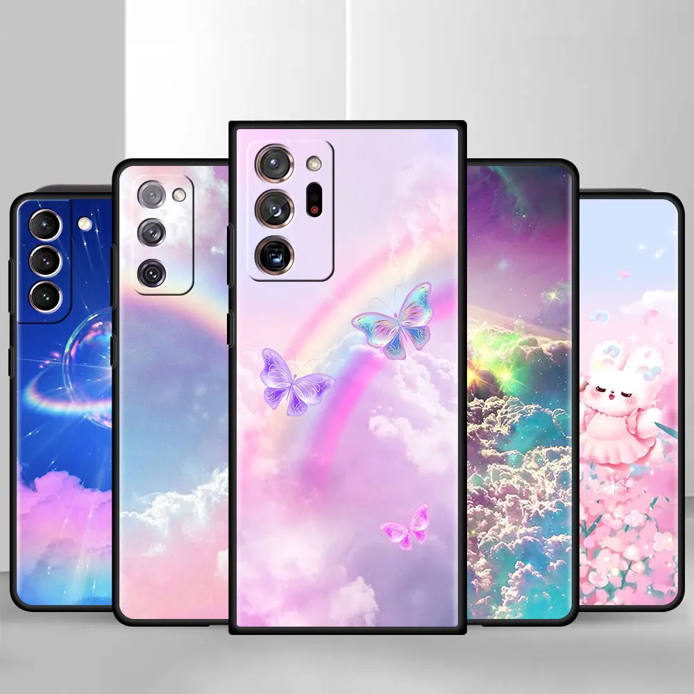 

Colorful Sky Heart Case For Samsung Galaxy S22 S20 FE S21 Ultra 5G Soft Phone Cover S10 Plus S10e S9 S8 Shockproof Fundas Capa