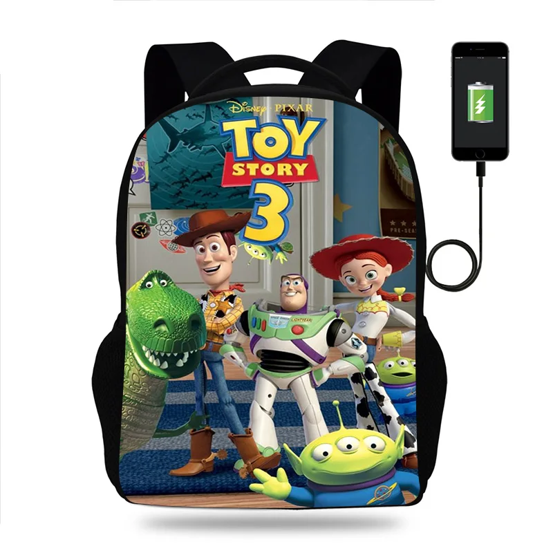 

Disney Toy Story Backpack Boy Girl School Bags Children Teenager USB Charging Daily Travel Backpack Mochila