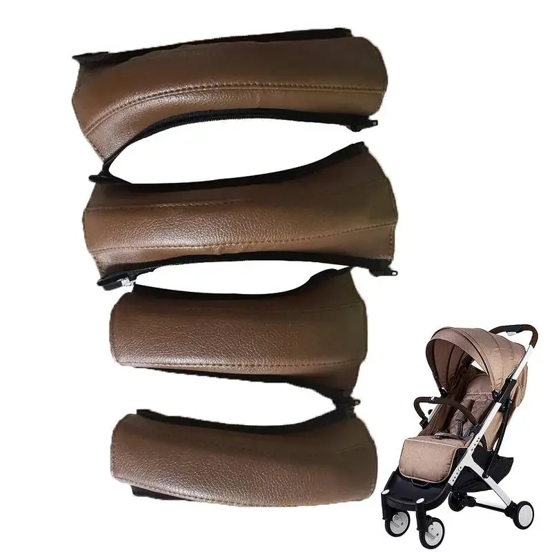 

Stroller Leather Cover Pushchair Handle Dust-Proof Protector Leather Protective Case Cover For Most Strollers