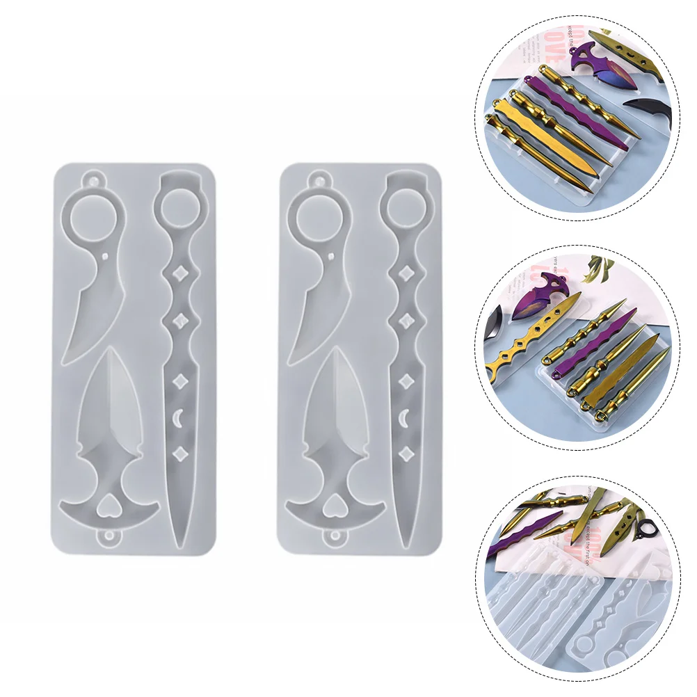 

Mold Key Chain Epoxy Diy Molds Keychain Pendant Mould Toy Silicone Crystal Swordfunny Reusable