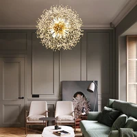 nordic modern crystal dandelion chandelier firefly pendant lamp for living room bedroom study restaurant bar home decoration