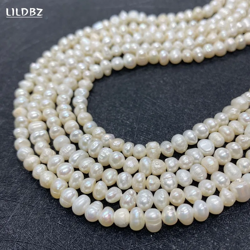 

Natural Freshwater Nearly Circular Small Round Pearl Beads Punch Loose Bead for Jewelry Making DIY Bracelet Necklace Accessories