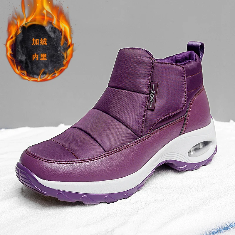 

Shoes Women Sneakers 2022 Winter High Top Fleece Warm Non-slip Waterproof Cotton Shoes Outdoor Women's Wedge Shoes