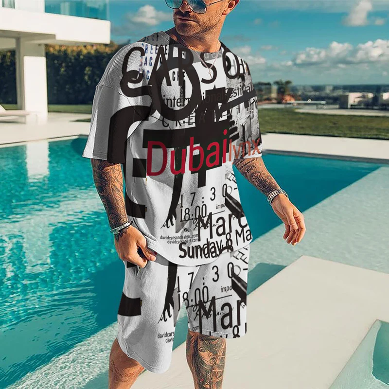 

Big Size Casual Men's Sets 3DPrint US Flag Pattern Hot-Selling Harajuku Style T-Shirt+Shorts Suit O-Neck Brand Men's Clothing