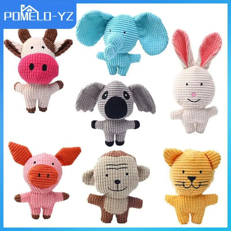 

Детская плюшевая игрушка в виде коровы, кролика, животного, уникальные формы, жевательная игрушка для собак со свистком, 18 × 24 см, искусствен...