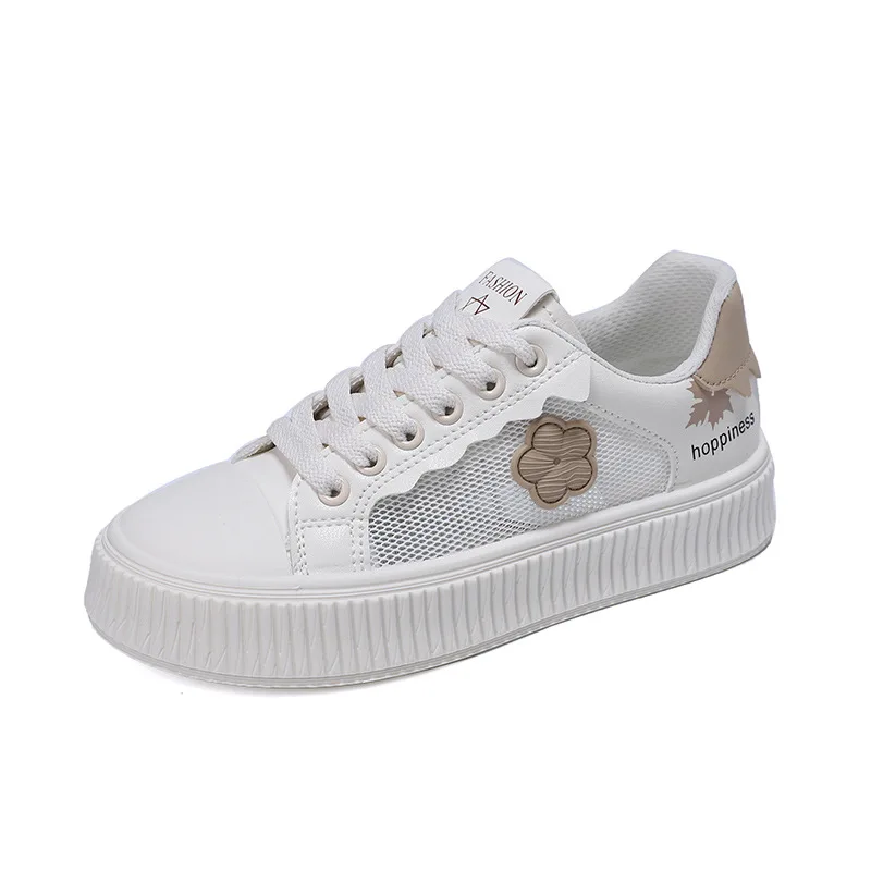Summer Women's Shoes 2023 New Mesh Breathable Casual Shoes Comfortable Sports Shoes White Vulcanized Shoes